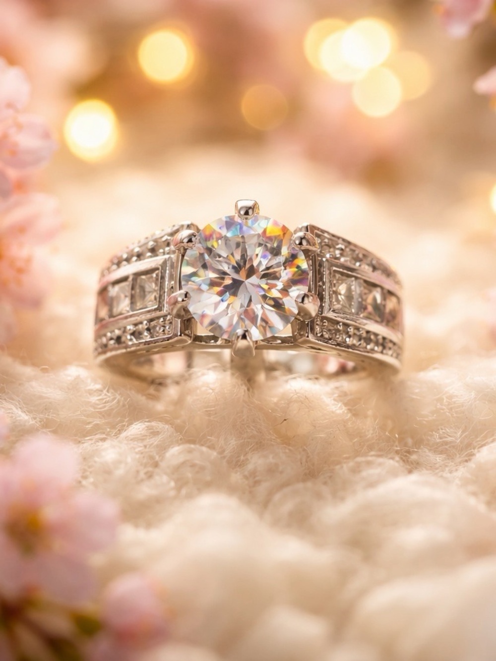 CZ 3 carat Engagement Statement Ring Size 8 RSC